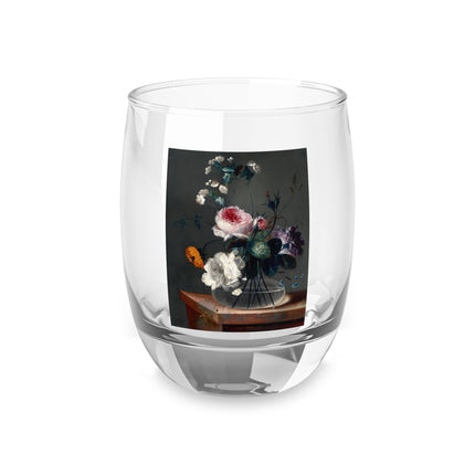 Floral Still Life by Johann Baptist Drechsler Whiskey Glass