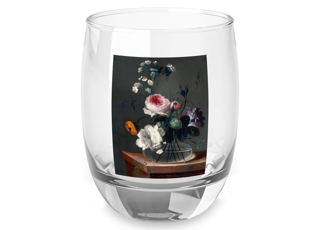 Floral Still Life by Johann Baptist Drechsler Whiskey Glass