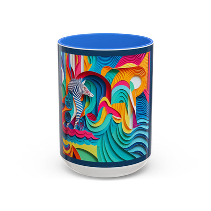 Surfing Zebra Colorful Mugs (11oz, 15oz)