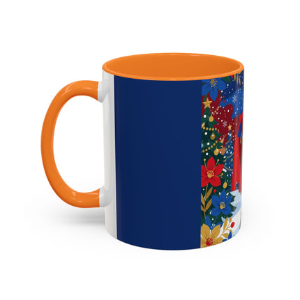 🎭❄️ The Christmas Masquerade Lady Colorful Mug – Art Deco Holiday Fantasy