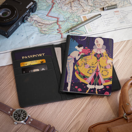 🌹🌙 The Queen Of The Midnight Roses Passport Cover – Art Deco Garden Fantasy