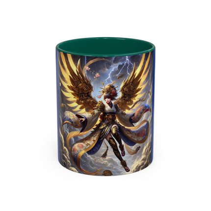Valkyrie Descending Through Storm Colorful Mugs (11oz, 15oz)