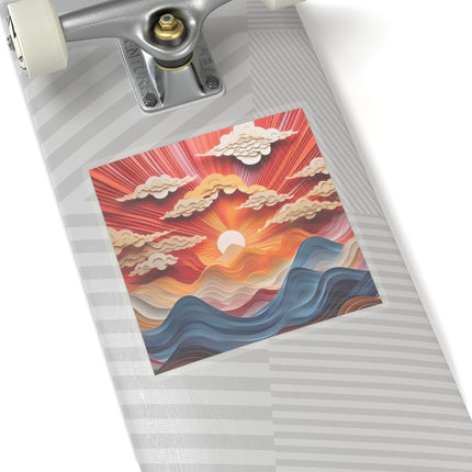 Vibrant Sunrise Sky Kiss-Cut Stickers (4 Sizes)