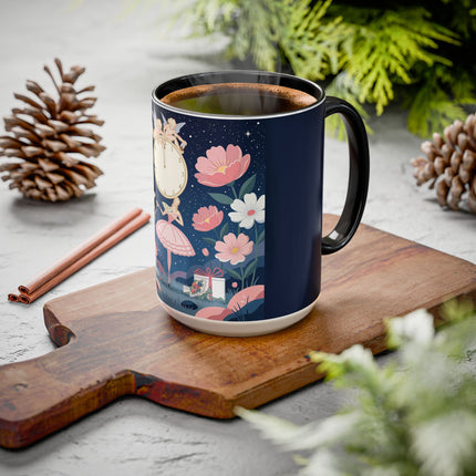 🕛🌸 Midnight Waltz Before Christmas Colorful Mug – Art Deco Holiday Fantasy