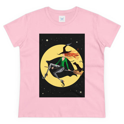 A Witch’s Moonlit Flight Women's Midweight Cotton Tee
