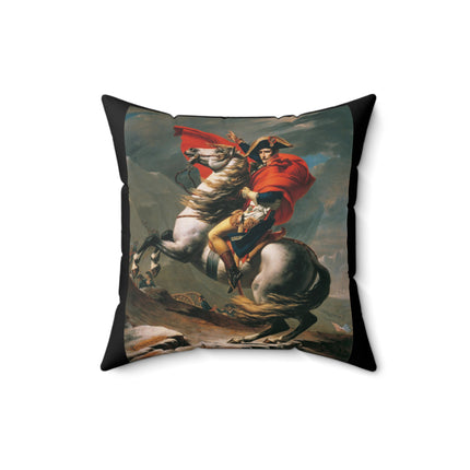 Napoleon Crossing the Alps by Jacques-Louis David Spun Polyester Square Pillow