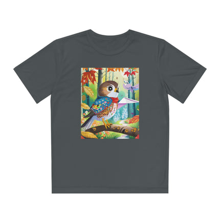 Baby Hawk Plays in Forest Youth Competitor Tee