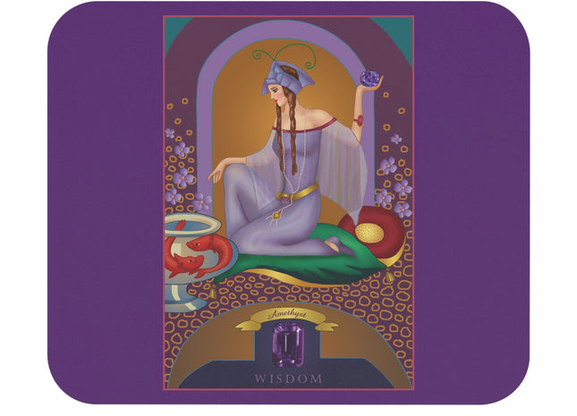 February & Amethyst (from the Gem Series) by Sofia Chiostri Mouse Pad, Rectangle