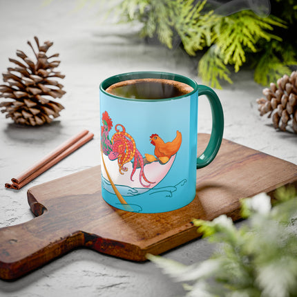A Rooster's Seafaring Adventure Colorful Mugs, 11oz