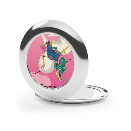 Samurai Princess on the White Steed Compact Mirror – Bold Fantasy & Elegant Adventure