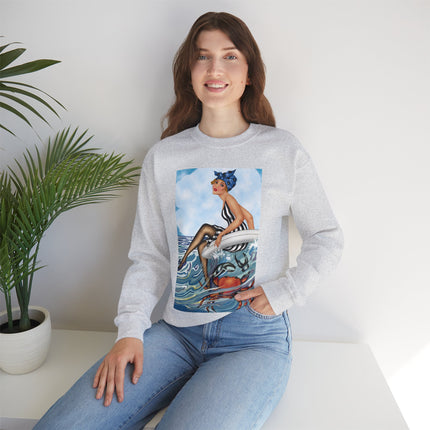 Playful Waves and Fashion Follies Heavy Blend™ Crewneck Sweatshirt