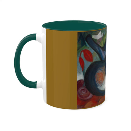 Two Cats, Blue and Yellow by Franz Marc Colorful Mugs, 11oz