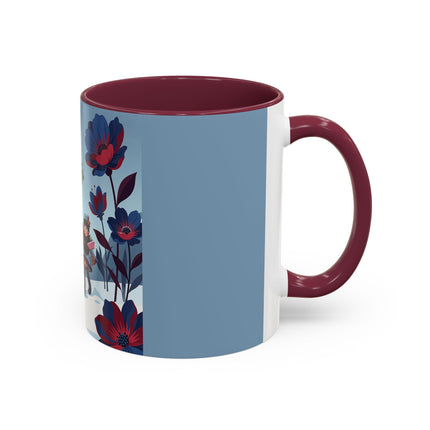 🎁🌺 The Christmas Gift Garden Stroll Colorful Mug – Art Deco Holiday Fantasy