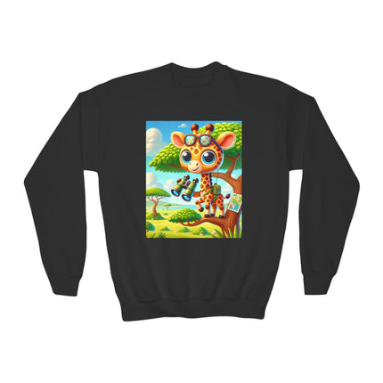 Giraffe Lookout Youth Crewneck Sweatshirt – Adventure, Curiosity & Playful Imagination