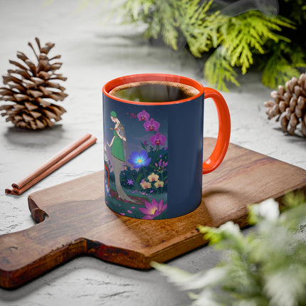 Moonlit Incense Ceremony Colorful Mugs – Art Deco Meditation Garden