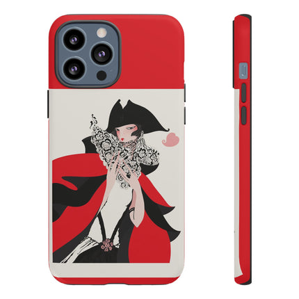 Crimson Masquerade Phone Case – Dramatic Grace & Bold Elegance