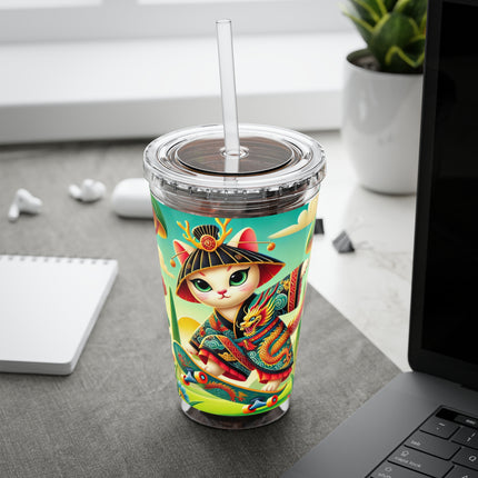Dragon Dance on Wheels Sunsplash Tumbler with Straw, 16oz