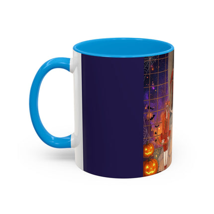 🌙🎃 The Moonlit Parlor Masquerade Colorful Mug – Elegant Halloween Romance
