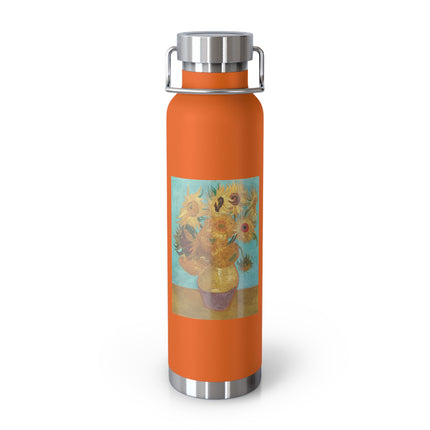 Vase with Twelve Sunflowers by Vincent Van Gogh Copper Vacuum Insulated Bottle, 22oz