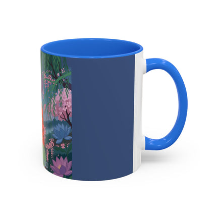 The Lady Of The Cherry Blossoms Colorful Mugs – Art Deco Spring Elegance