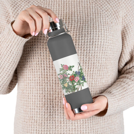 Peonies and Birds by Okamoto Shuki Copper Vacuum Insulated Bottle, 22oz