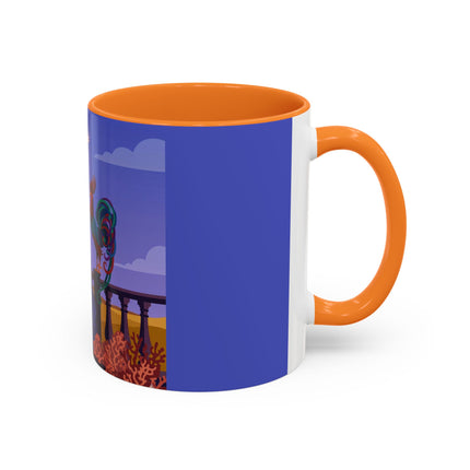 The Dawn Serenade Colorful Mug (11oz, 15oz) – Rooster Beauty, Morning Charm & Art Deco Elegance