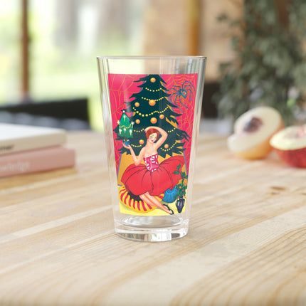 Art Deco Christmas Enchantment  Glass, 16oz