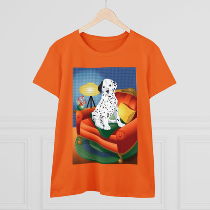 A Dalmatian's Cozy Corner Women's Midweight Cotton Tee