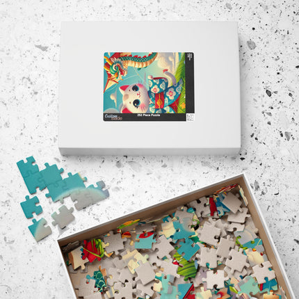 Geisha Kitten and the Dragon Kite Puzzle (110, 252, 520-piece)