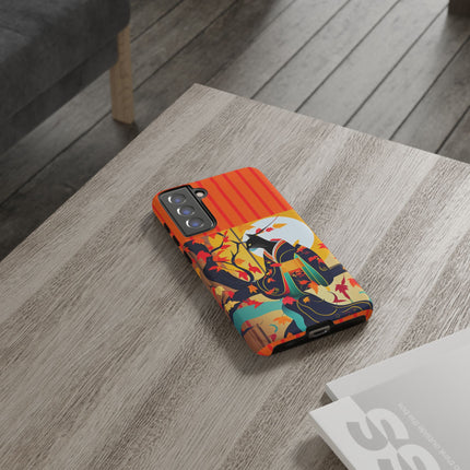 Black Cat in Kimono Phone Cases