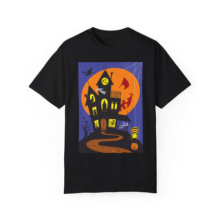 Halloween Night at the Haunted House Unisex Garment-Dyed T-shirt