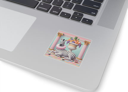 Zebra, Fruit, and Pink Columns Kiss-Cut Stickers (4 Stickers)