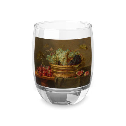 Basket of Grapes and a Pomegranate on a Table by Jacob van Hulsdonck Whiskey Glass