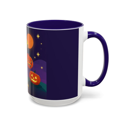 🎃🕯️ Moonlit Pumpkin Masquerade Colorful Mug – Whimsical Halloween Charm