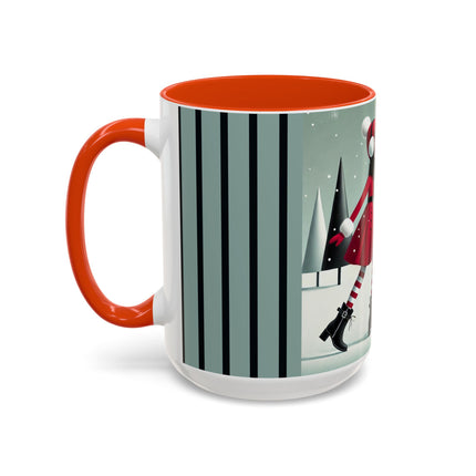 Red Sled & Curious Cats Colorful Mugs (11oz, 15oz)