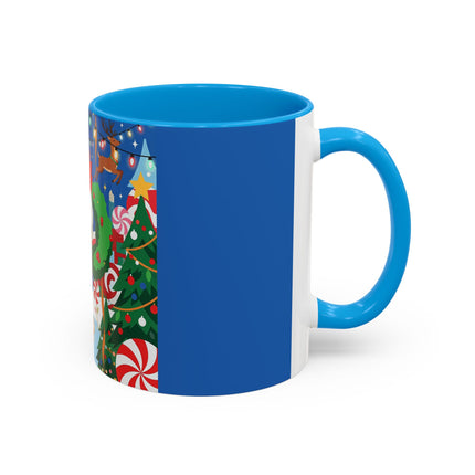 🦌🍬 The Lady Of The Peppermint Christmas Garden Colorful Mug – Colorful Art Deco Holiday Fantasy