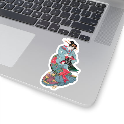 Beauties in a Spring Storm by Keisai Eisen Kiss-Cut Stickers (4 Sizes)