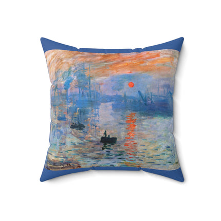 Sunrise by Claude Monet Spun Polyester Square Pillow