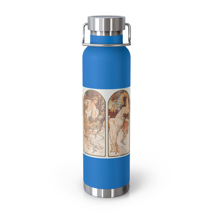 The Seasons by Alphonse Maria Mucha Copper Vacuum Insulated Bottle, 22oz