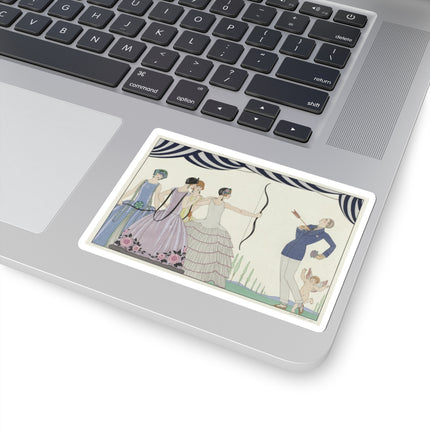 Visez au coeur, belles dames! by George Barbier Kiss-Cut Stickers (4 Sizes)