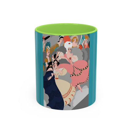 Celestial Masquerade Colorful Mugs – Theatrical Elegance & Floating Whimsy