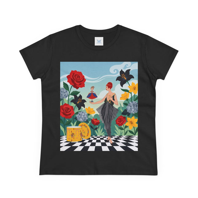 🌹🖤 The Rose Garden Dollmaker Cotton Tee – Art Deco Fashion Fantasy