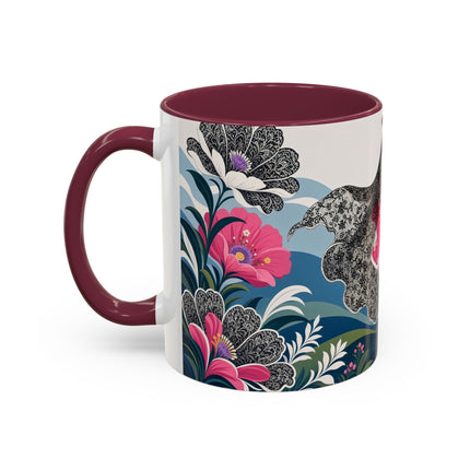 🌸🎀 The Pink Lace Garden Promenade Colorful Mug – Art Deco Fashion Elegance