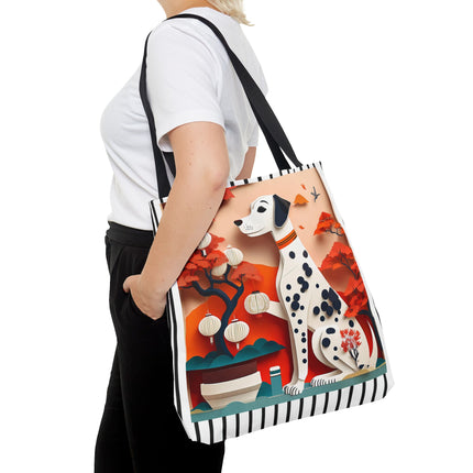 Dalmatian at an Autumn Bonsai Exhibition Tote Bag (AOP)