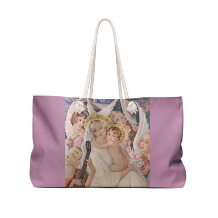 Madonna with Child surrounded by musical angels by Gerda Wegener Weekender Bag