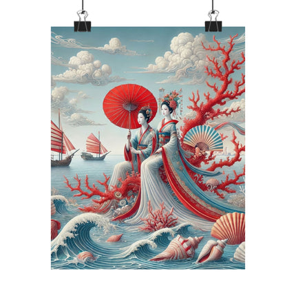 Ladies by the Quiet Sea Matte Vertical Posters