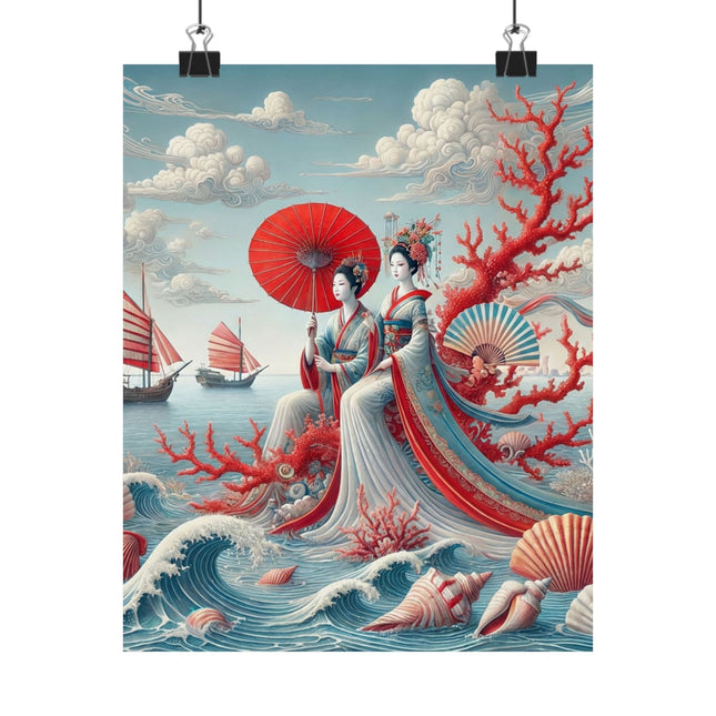 Ladies by the Quiet Sea Matte Vertical Posters
