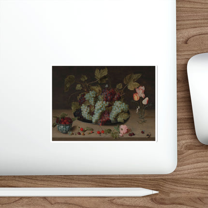 Still-life with Grapes, Flowers, & Berries by Isaak Soreau Die-Cut Stickers (5 Sizes)