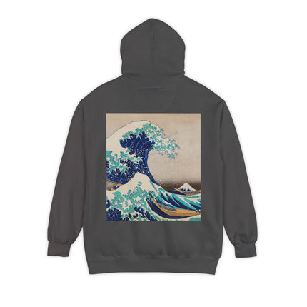 The Great Wave off Kanagawa by Katsushika Hokusai Unisex Garment-Dyed Hoodie