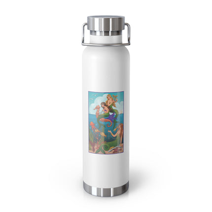 Three Mermaids with Strings of Pearls by Carlo Chiostri Copper Vacuum Insulated Bottle, 22oz